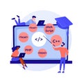 Programming languages learning vector concept metaphor. Royalty Free Stock Photo