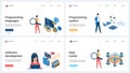 Programming languages, outsource system and software development, data center set Royalty Free Stock Photo