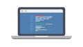 Programming on Laptop Screen, Web Development Interface, vector design Generative AI Royalty Free Stock Photo