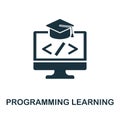 Programming Learning icon. Creative element design from programmer icons collection. Pixel perfect Programming Learning Royalty Free Stock Photo