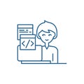 Programming line icon concept. Programming flat  vector symbol, sign, outline illustration. Royalty Free Stock Photo