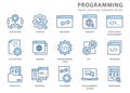 Programming line icon set. Vector illustration. Editable stroke Royalty Free Stock Photo