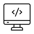 Programming thin line vector  icon Royalty Free Stock Photo