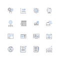 programming line icons collection. Algorithm, Bug, Code, Compiler, Cryptography, Debugging, Development vector and Royalty Free Stock Photo