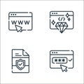 programming line icons. linear set. quality vector line set such as password, file, clean coding