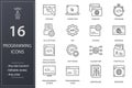 Programming line icons set. Black vector illustration. Editable stroke. Royalty Free Stock Photo