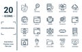 programming linear icon set. includes thin line archive, secu network, error, plugin, programming, hardware, binary file icons for