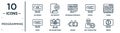 programming linear icon set. includes thin line 404 error, program interface, theme, seo monitoring, seo consulting, error, www Royalty Free Stock Photo