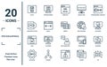 programming linear icon set. includes thin line html5, operating system, page, seo badge, api, server, blogging icons for report,