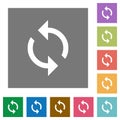 Programming loop square flat icons Royalty Free Stock Photo