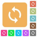 Programming loop rounded square flat icons