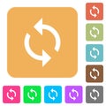 Programming loop rounded square flat icons Royalty Free Stock Photo