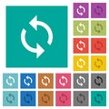 Programming loop square flat multi colored icons