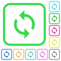 Programming loop vivid colored flat icons Royalty Free Stock Photo