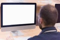 Programming. Man Working On Computer In IT Office, Sitting At Desk Writing Codes. Programmer Typing Data Code, Working On Project Royalty Free Stock Photo