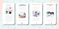 Programming mobile application banner set Coding, testing Royalty Free Stock Photo