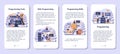 Programming mobile application banner set. Idea of working Royalty Free Stock Photo
