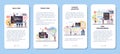 Programming mobile application banner set. Idea of working on the computer, Royalty Free Stock Photo