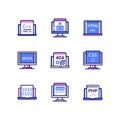Programming - modern line design style icons set
