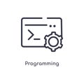 programming outline icon. isolated line vector illustration from collection. editable thin stroke programming icon on white
