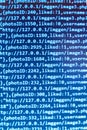 Programming preventing hacks in Internet security. Website programming code. Computer script typing work.