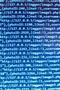 Programming preventing hacks in Internet security. Website programming code. Computer script typing work.