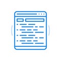 Programming process vector line icon. Website development process and data coding. Royalty Free Stock Photo