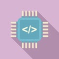 Programming processor icon flat vector. Arduino software