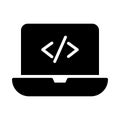 Programming reception vector glyph flat icon Royalty Free Stock Photo