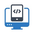 Programming screen vector glyph color icon Royalty Free Stock Photo