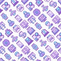Programming seamless pattern with thin line icons: developer, code, algorithm, technical support, program setup, porting, Royalty Free Stock Photo