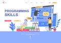 Programming skills flat landing page template