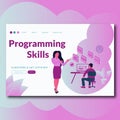 Programming Skills- Modern flat web page design template concept of Programming Skills for website and mobile website development