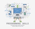 Programming skills vector illustration for web Royalty Free Stock Photo