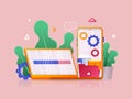 Programming software concept 3D illustration. Icon composition Royalty Free Stock Photo