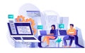 Programming software concept in flat design Royalty Free Stock Photo