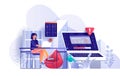 Programming software developer working at laptop scene Royalty Free Stock Photo
