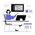Programming and software development concept. Computer engineer writes code. Vector Royalty Free Stock Photo
