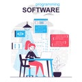 Programming software isolated cartoon concept. Royalty Free Stock Photo