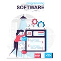 Programming software isolated cartoon concept. Royalty Free Stock Photo