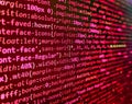 Programming source code abstract screen of software developer. Big data concepts working in cyberspace environment. Web server Royalty Free Stock Photo