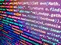 Programming source code abstract screen of software developer. Displaying program code on computer. Digital binary data on Royalty Free Stock Photo