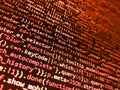 Programming source code abstract screen of software developer. Javascript functions, variables, objects. Binary computer code Royalty Free Stock Photo