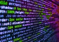Programming source code abstract screen of software developer. Programming code abstract screen of software developer. Lines of Royalty Free Stock Photo