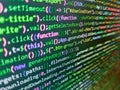 Programming source code abstract screen of software developer. Programming code abstract technology. Abstract computer script Royalty Free Stock Photo