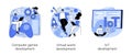 Programming team abstract concept vector illustrations.
