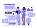 Programming teamwork concept illustration. Vector illustration Royalty Free Stock Photo