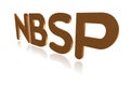 Programming Term - NBSP - Non-Breaking SPace - 3D image