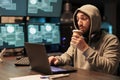 IT programming thief hacking computer system Royalty Free Stock Photo
