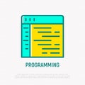 Programming thin line icon. vector illustration of wed page development